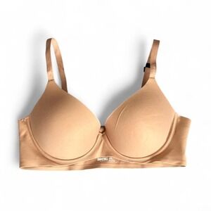 Aerie SMOOTHEZ Nude Plunge Bra 38B Padded Underwire Seamless